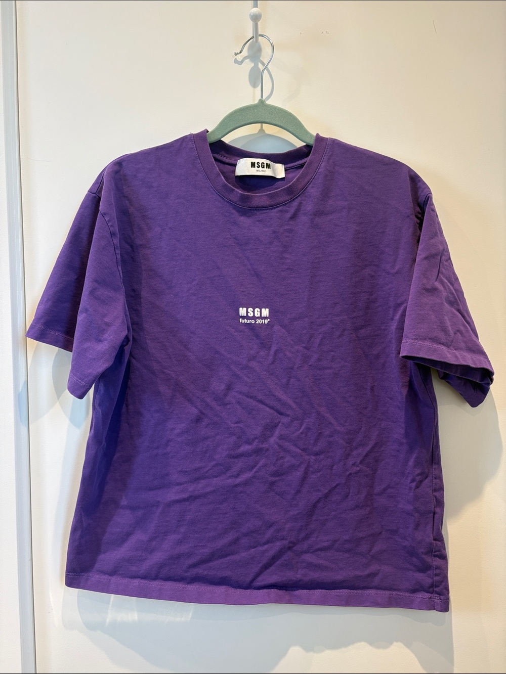 MSGM Purple Short Sleeve Logo Tee